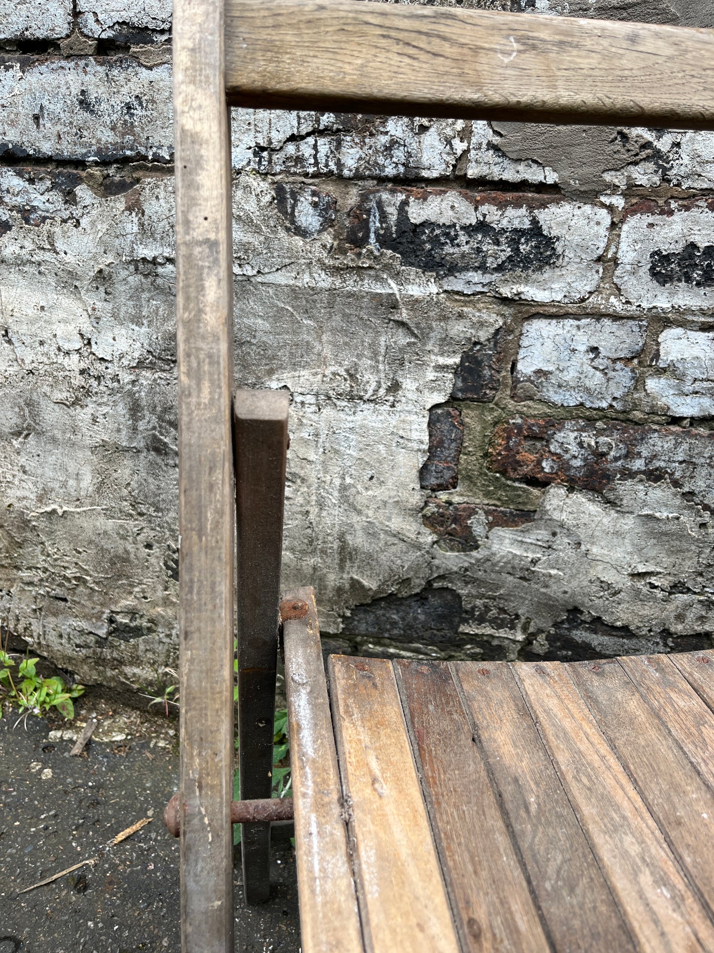 Pair of Reclaimed Wooden School Folding Chairs