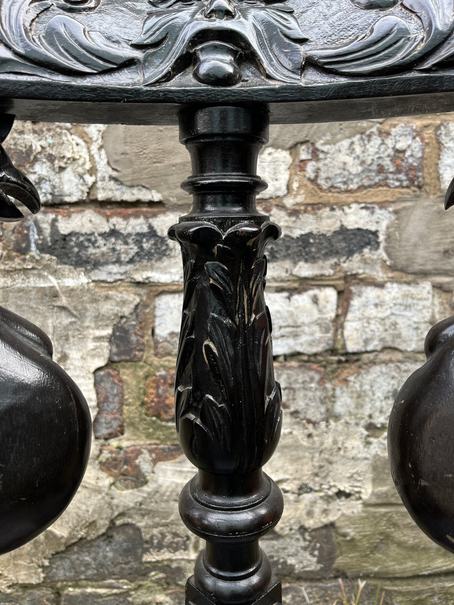 From Manx Chair Carved in English Oak with Mythical Creatures