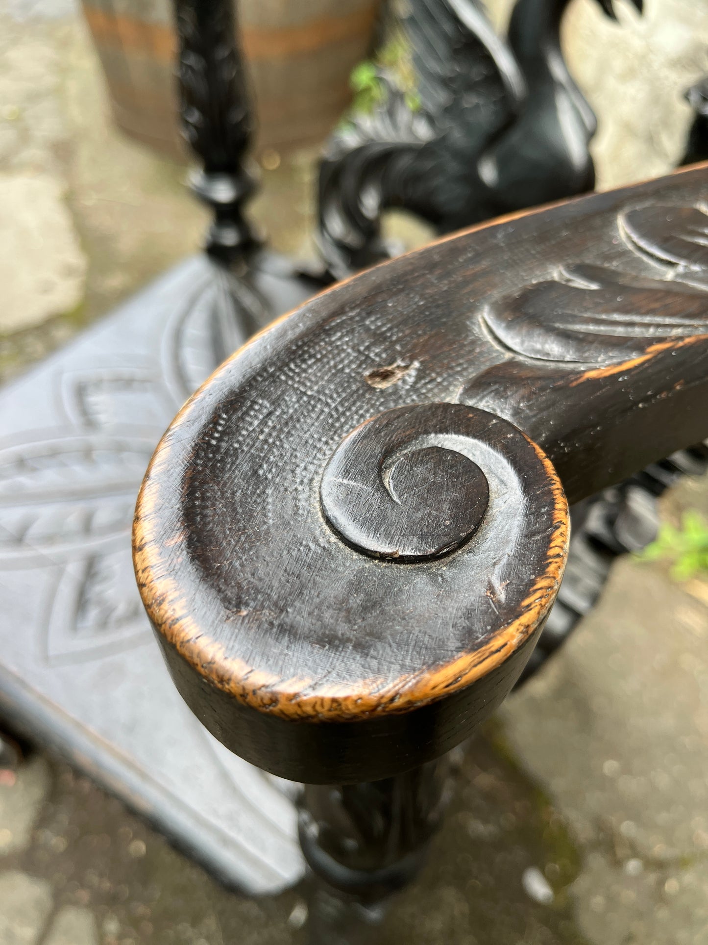 From Manx Chair Carved in English Oak with Mythical Creatures