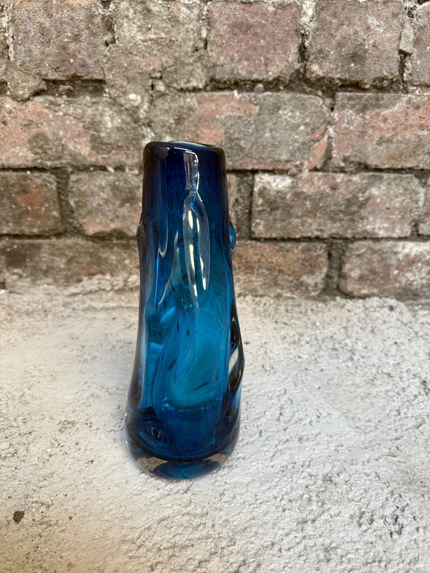 Whitefriar Blue Glass Vase