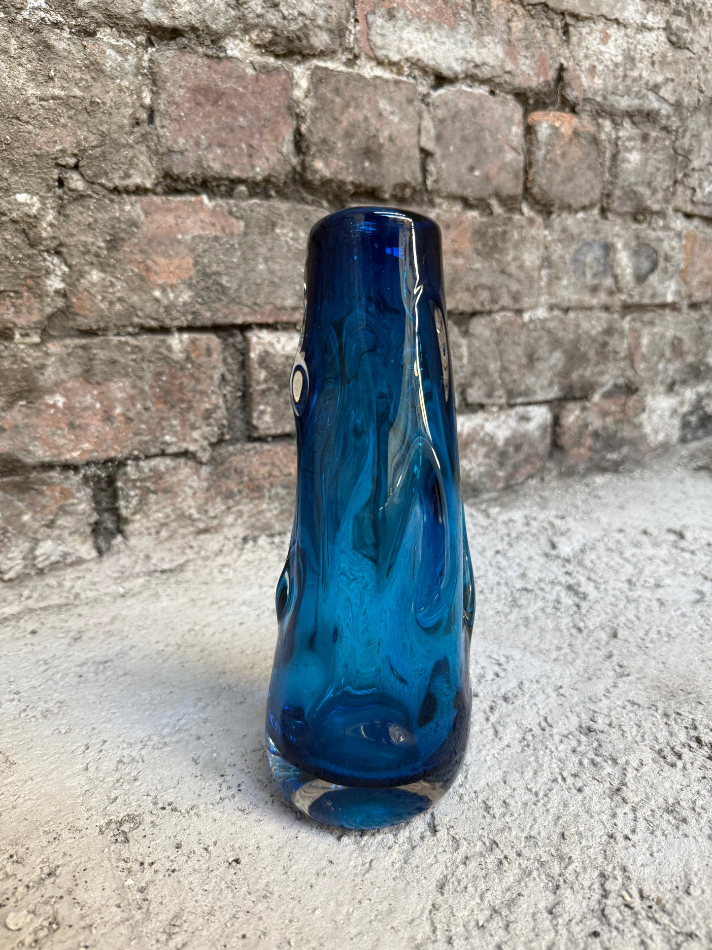 Whitefriar Blue Glass Vase