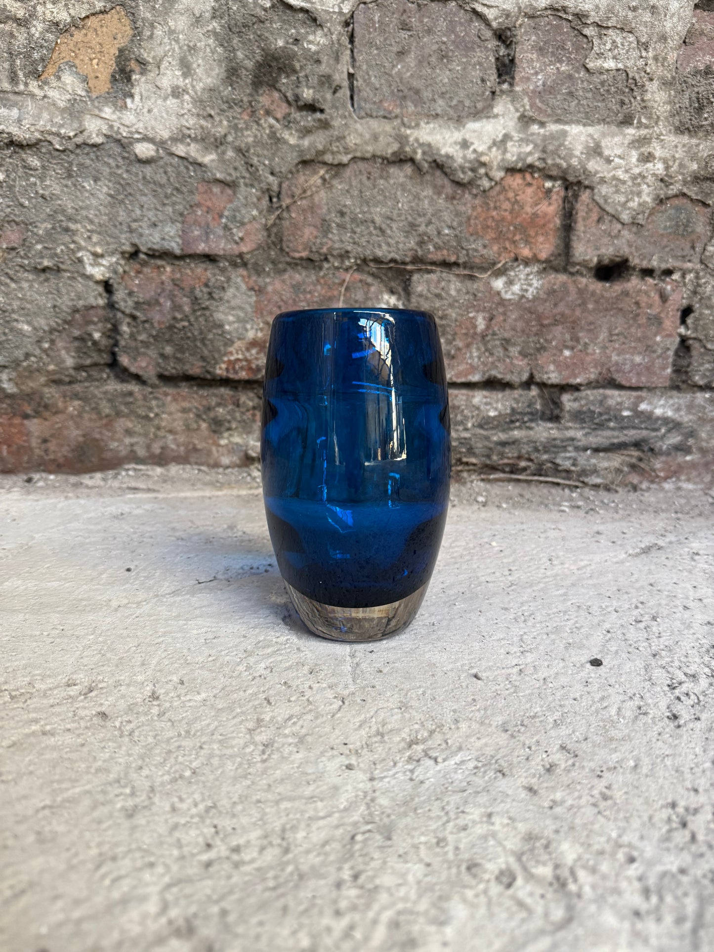 Whitefriar Blue Glass Vase