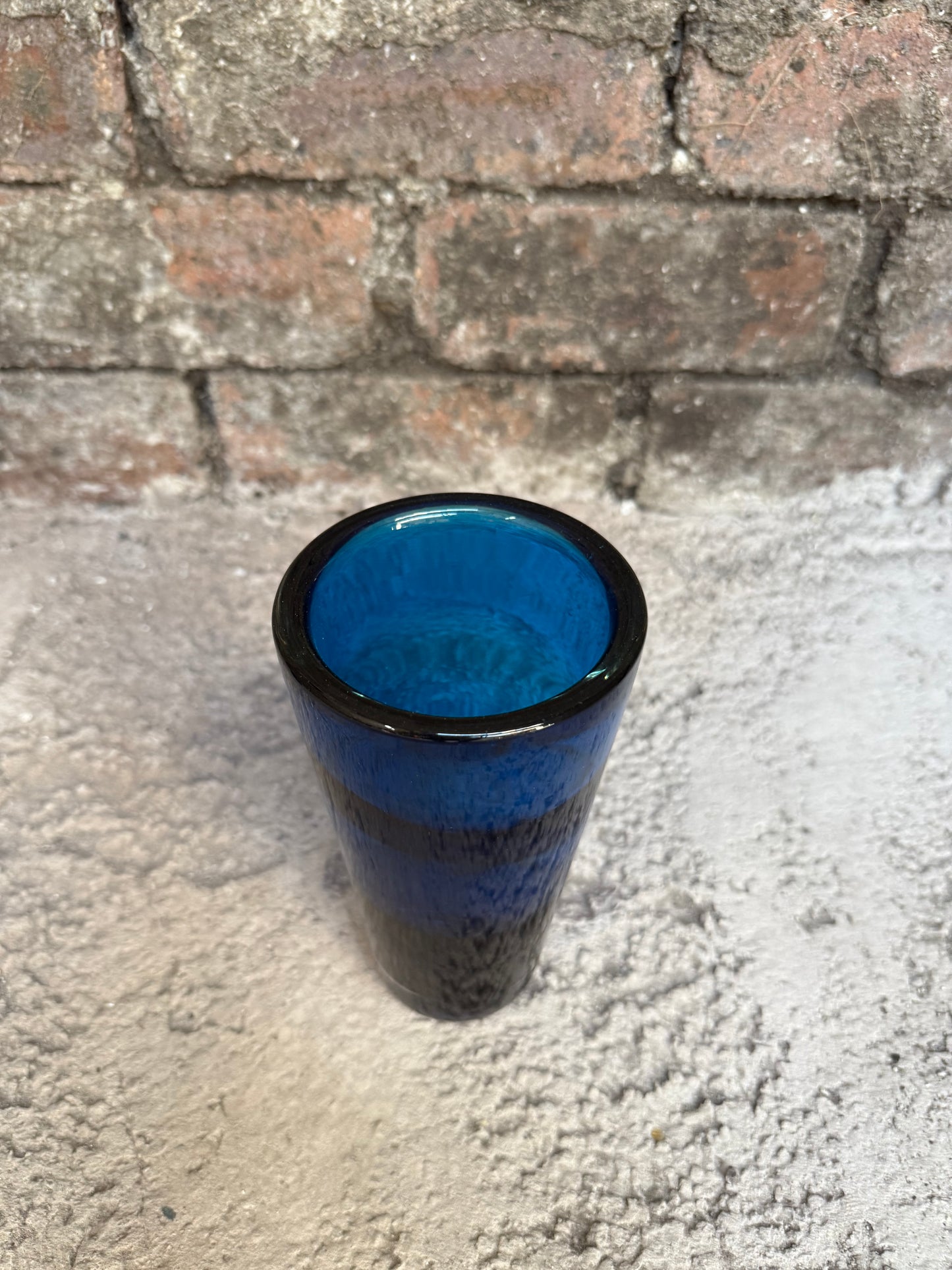 Whitefriar Blue Glass Vase