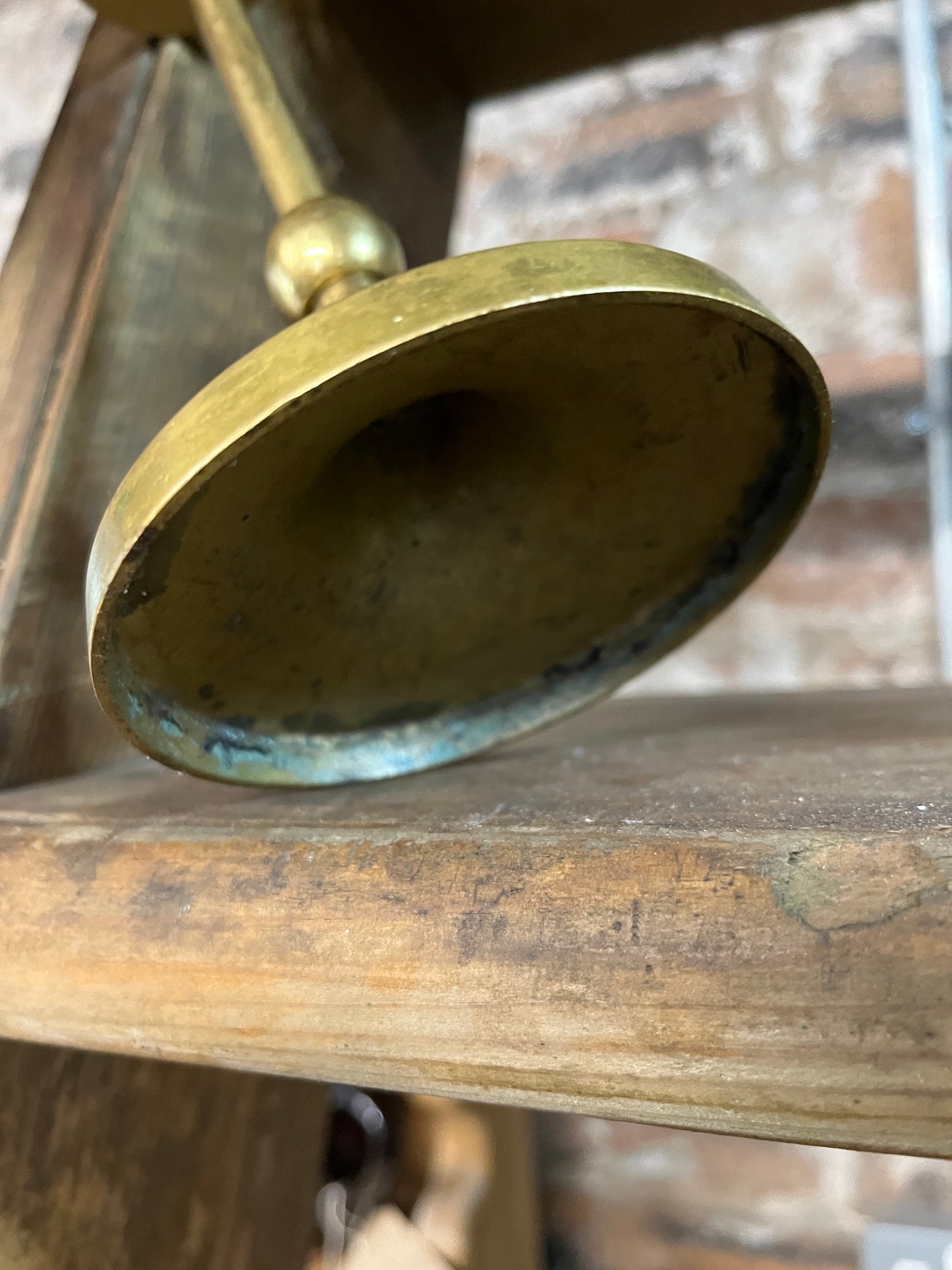 Pair Reclaimed Church Brass Tea / Candle Light Holder