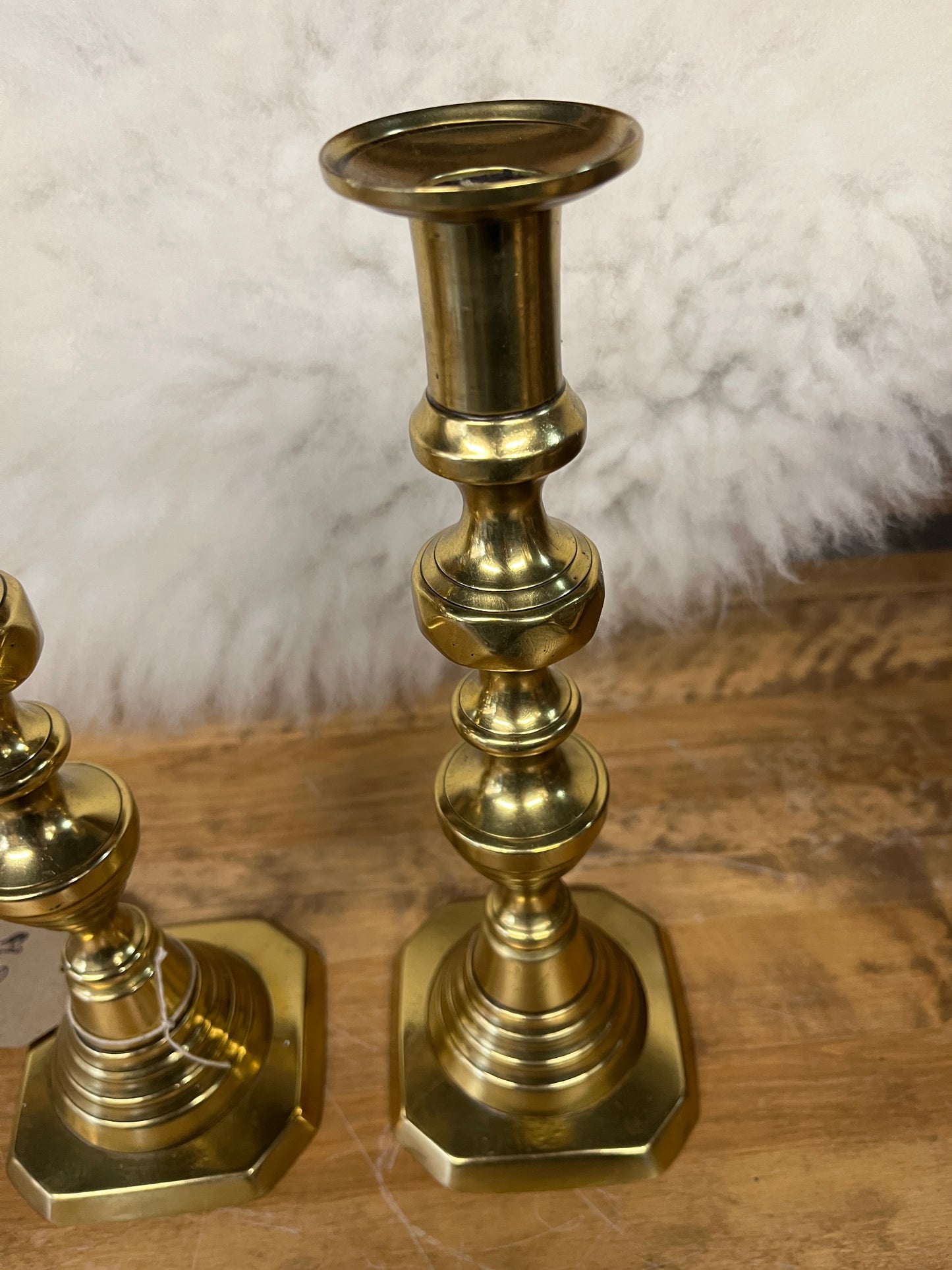 Antique Pair of Brass Candlesticks