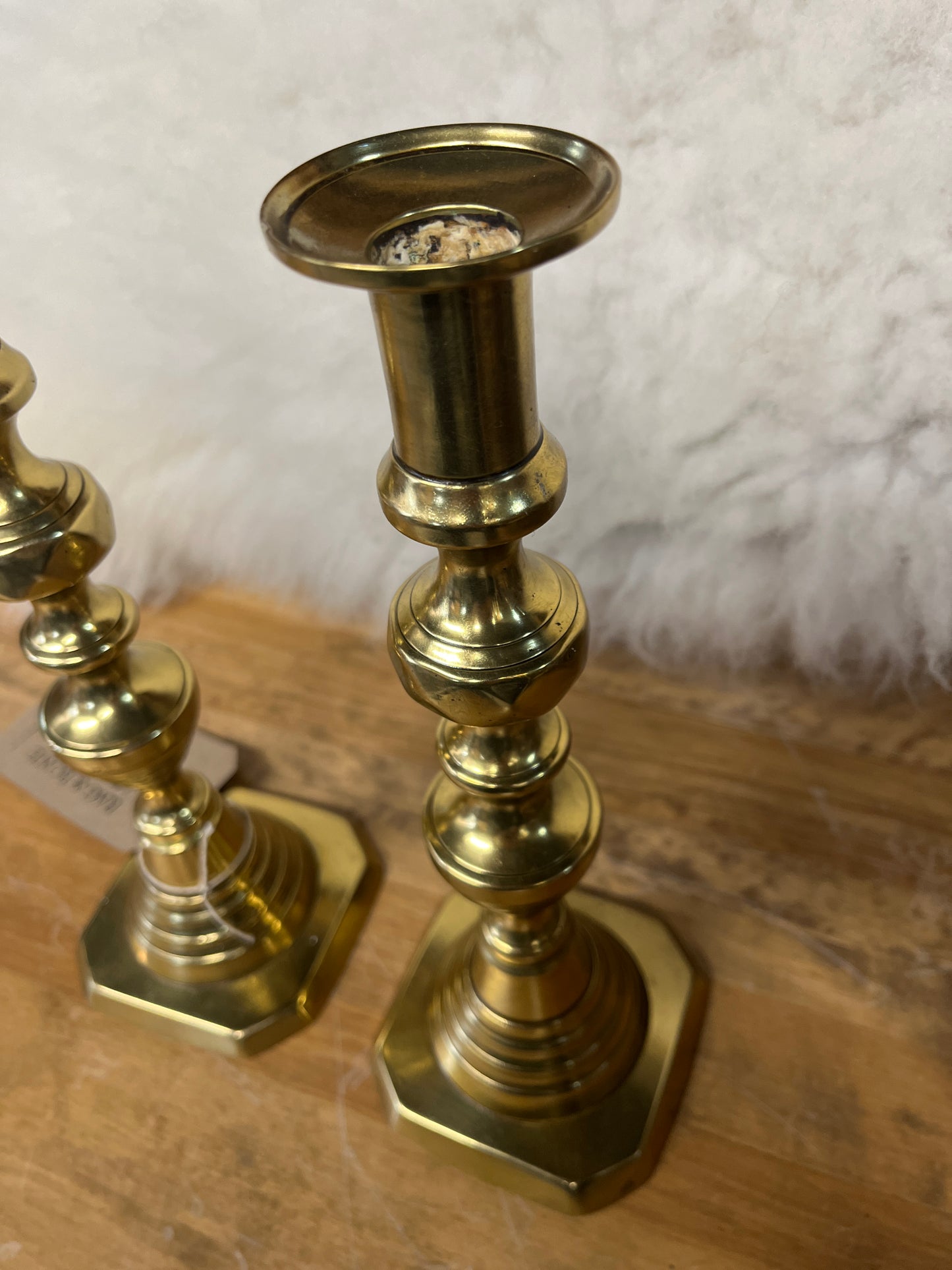 Antique Pair of Brass Candlesticks