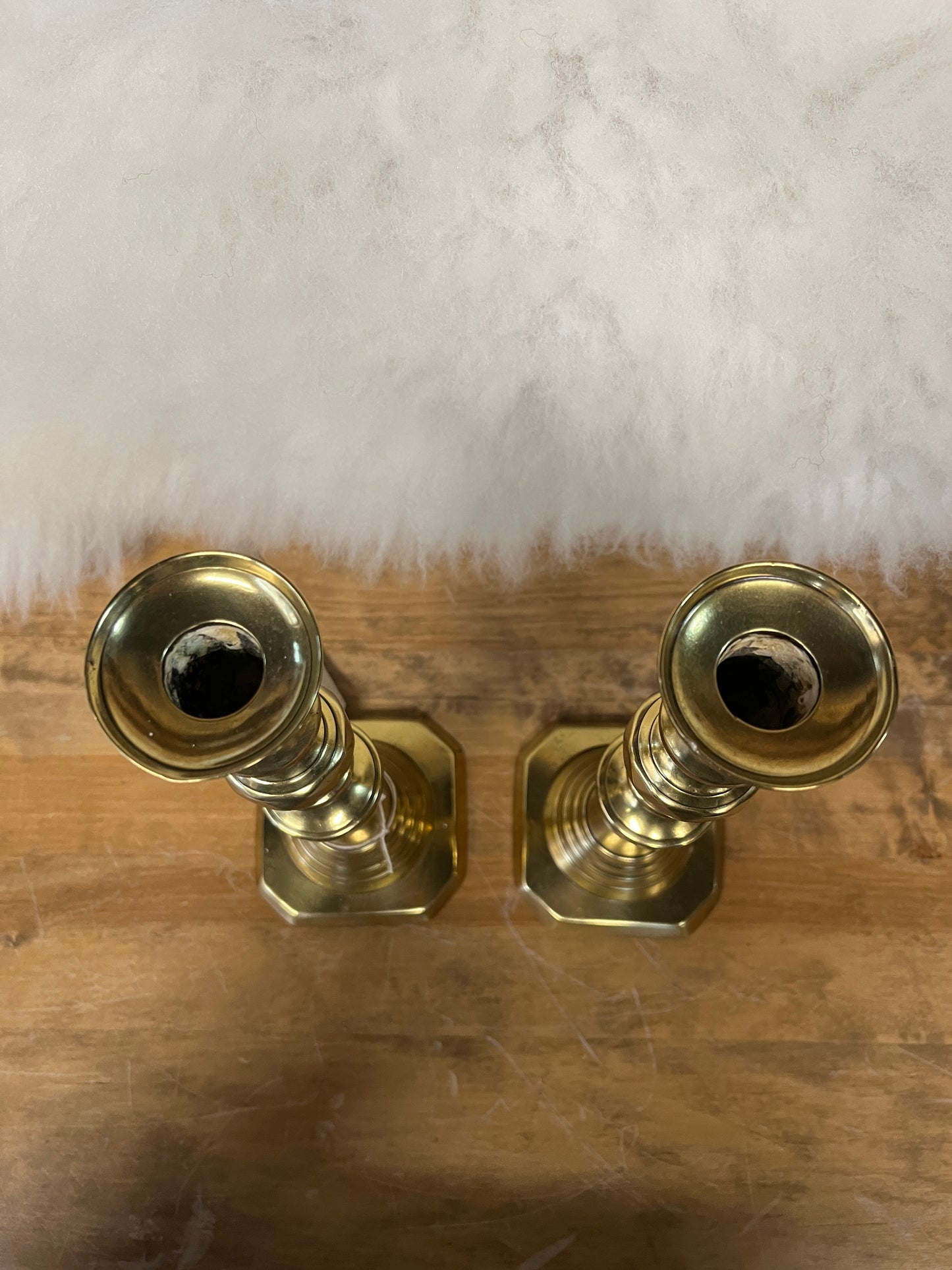 Antique Pair of Brass Candlesticks
