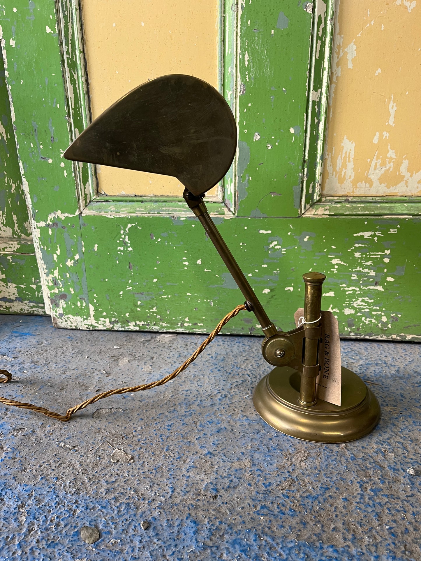 Original Art Deco Articulated Drop & Fall Bauhaus Brass Desk Lamp Circa 1910-20
