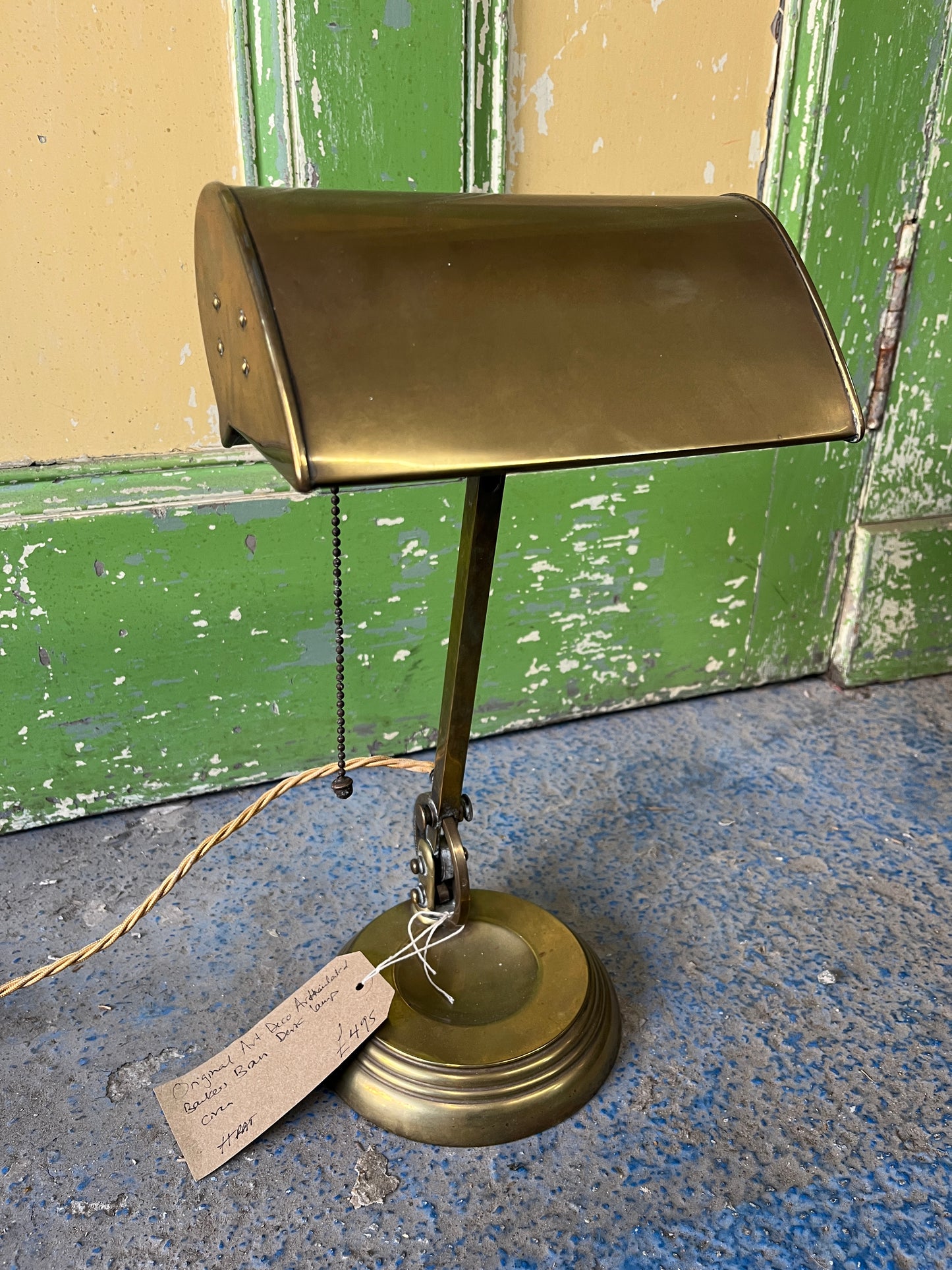Original Art Deco Articulated Bauhaus Brass Desk Lamp