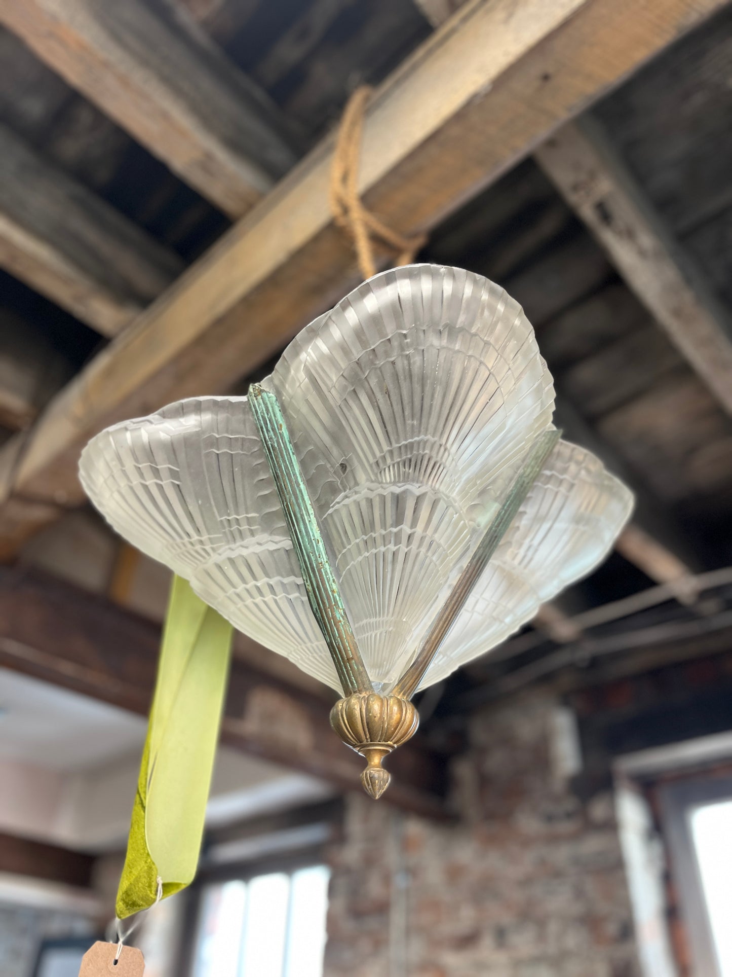 Scallop Shell Pressed Glass Pendant Light