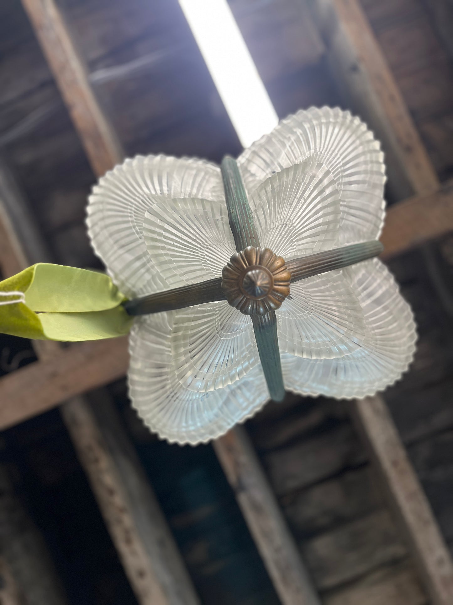 Scallop Shell Pressed Glass Pendant Light