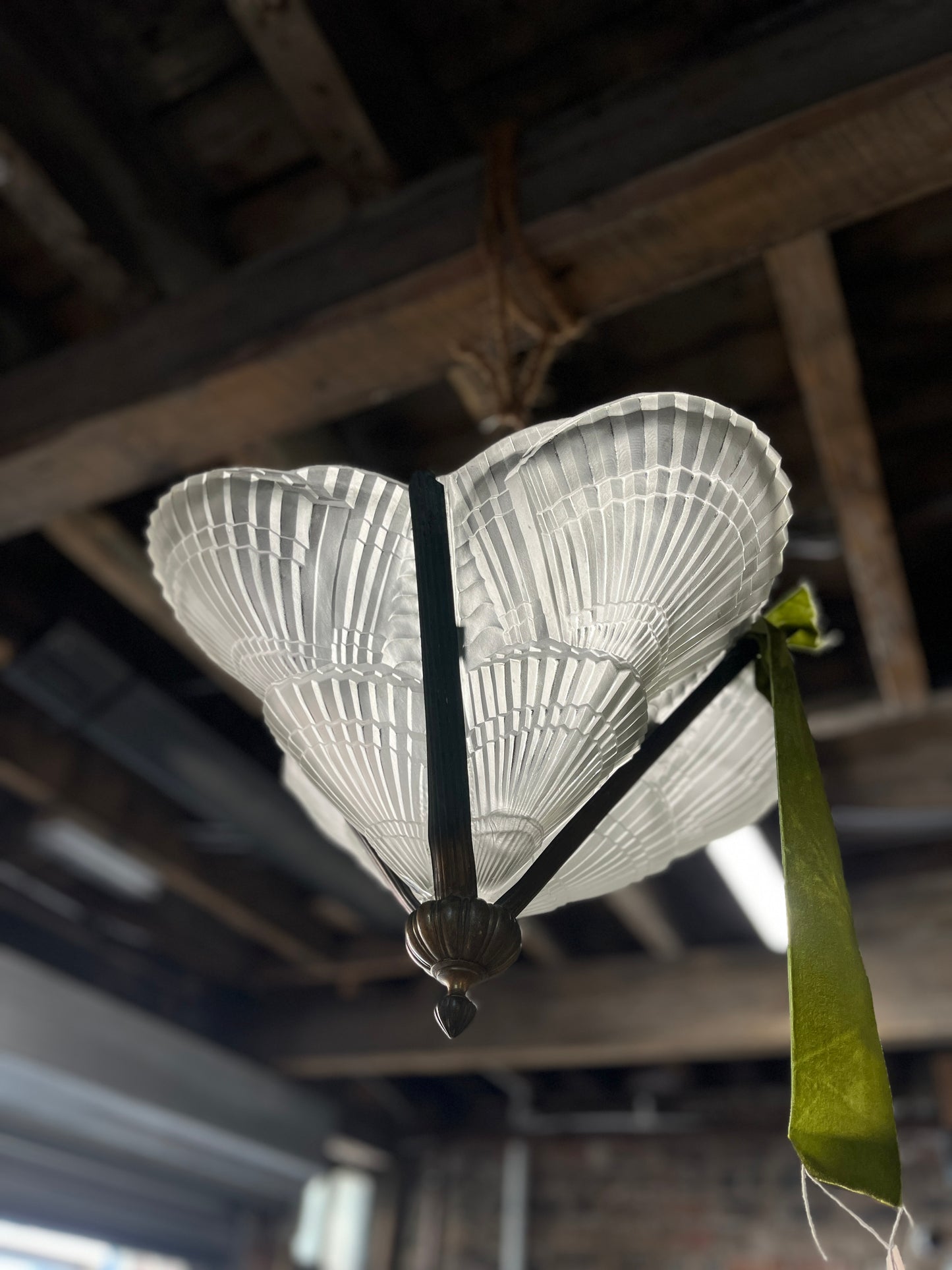 Scallop Shell Pressed Glass Pendant Light