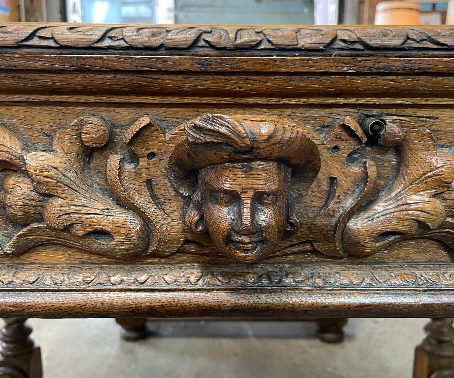 Antique French Oak Writing Table