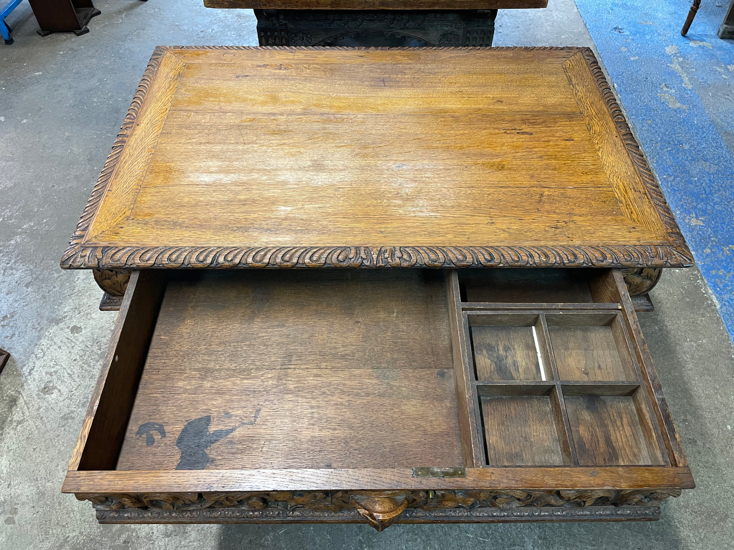 Antique French Oak Writing Table