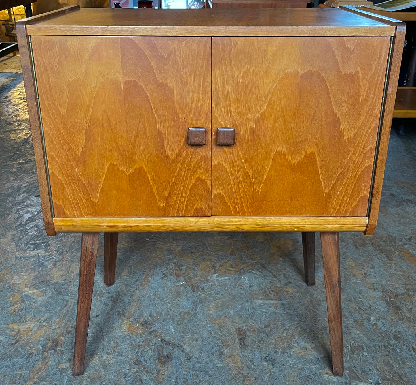 1960's Mid Century Modern Teak Record Cabinet