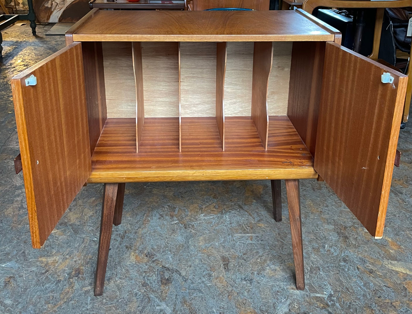 1960's Mid Century Modern Teak Record Cabinet