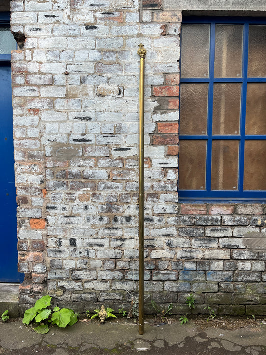 Victorian Brass Curtain Pole with Integrated Pulley System