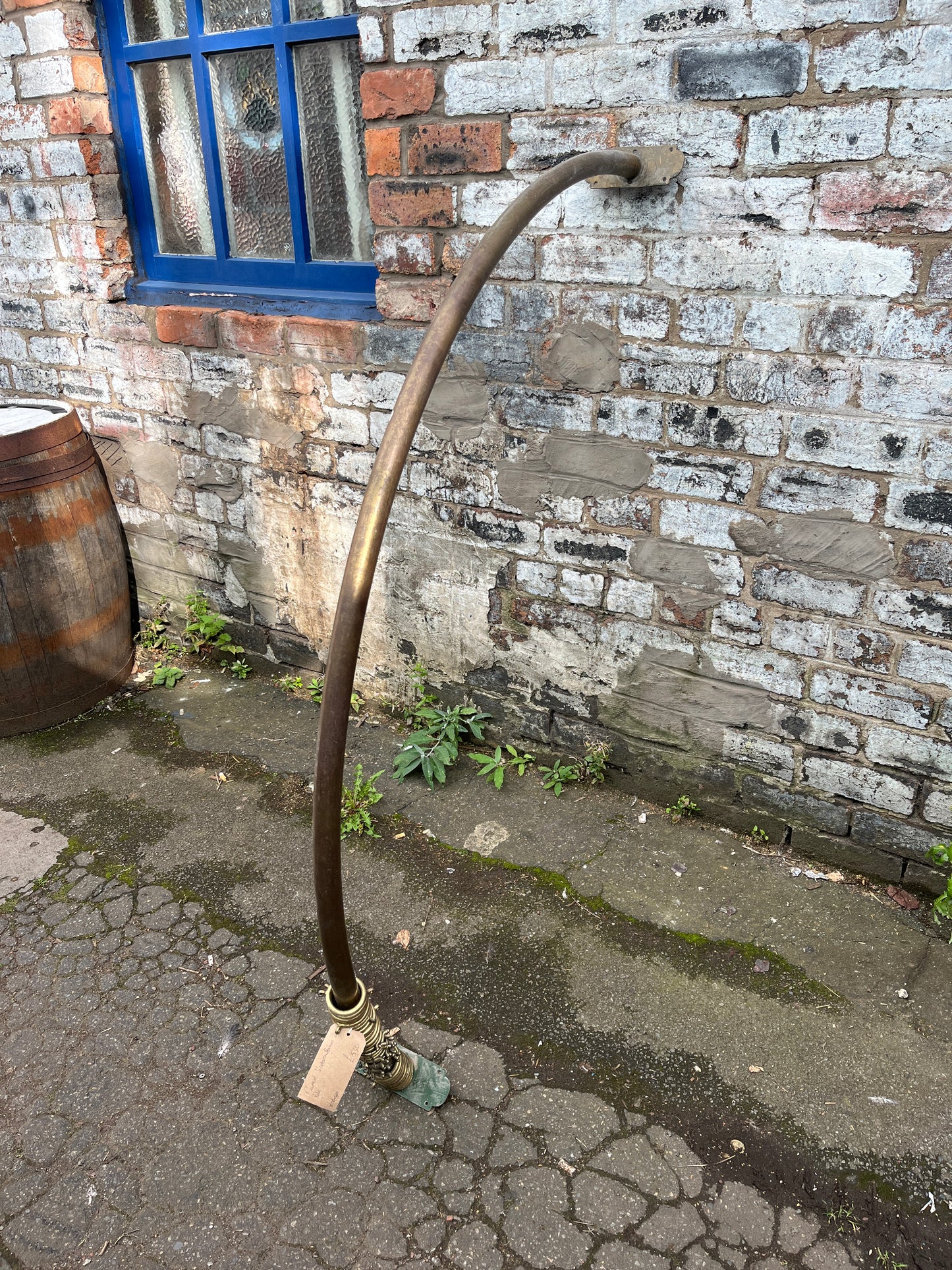 Curved Victorian Brass Curtain Pole