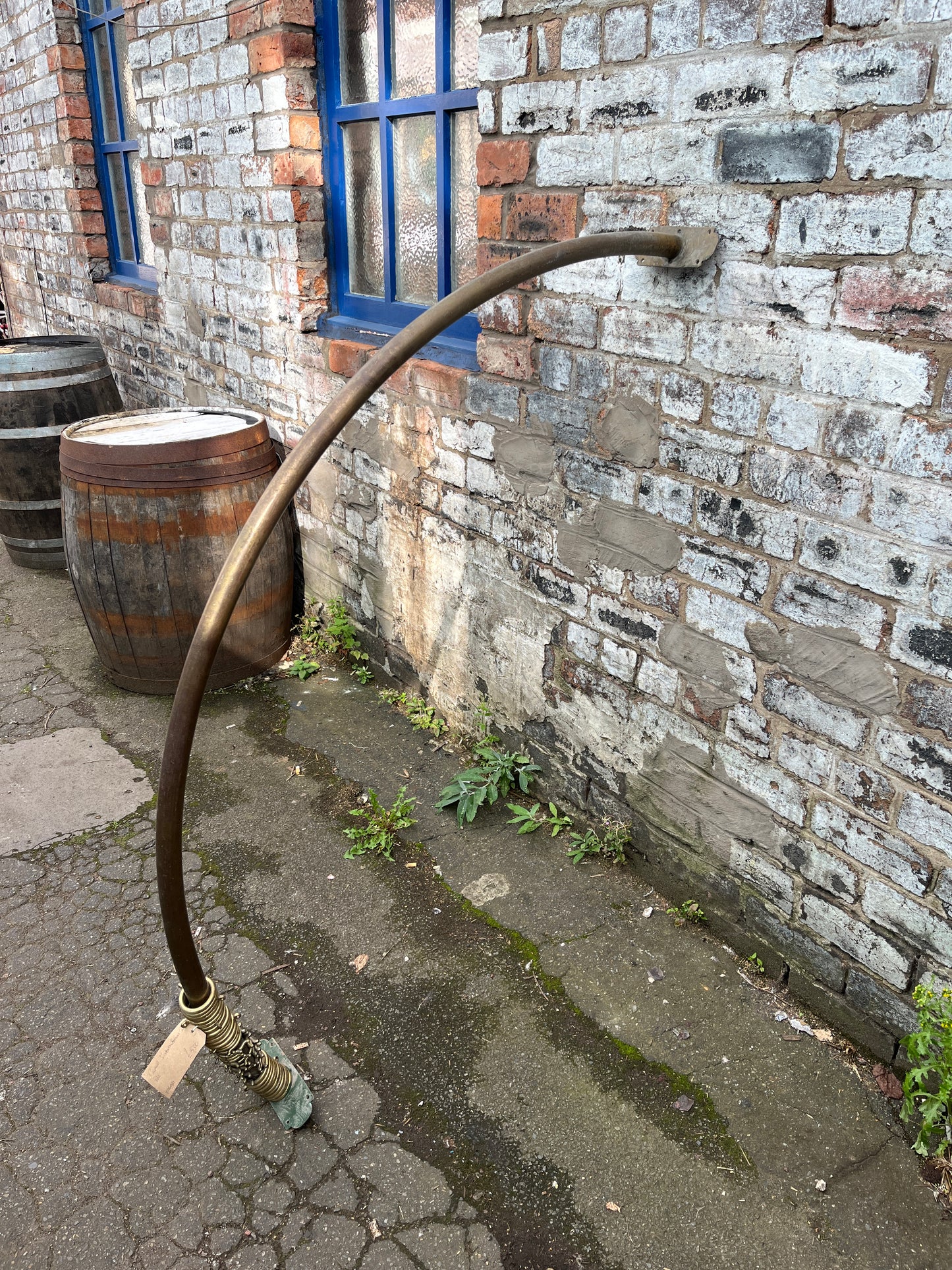 Curved Victorian Brass Curtain Pole