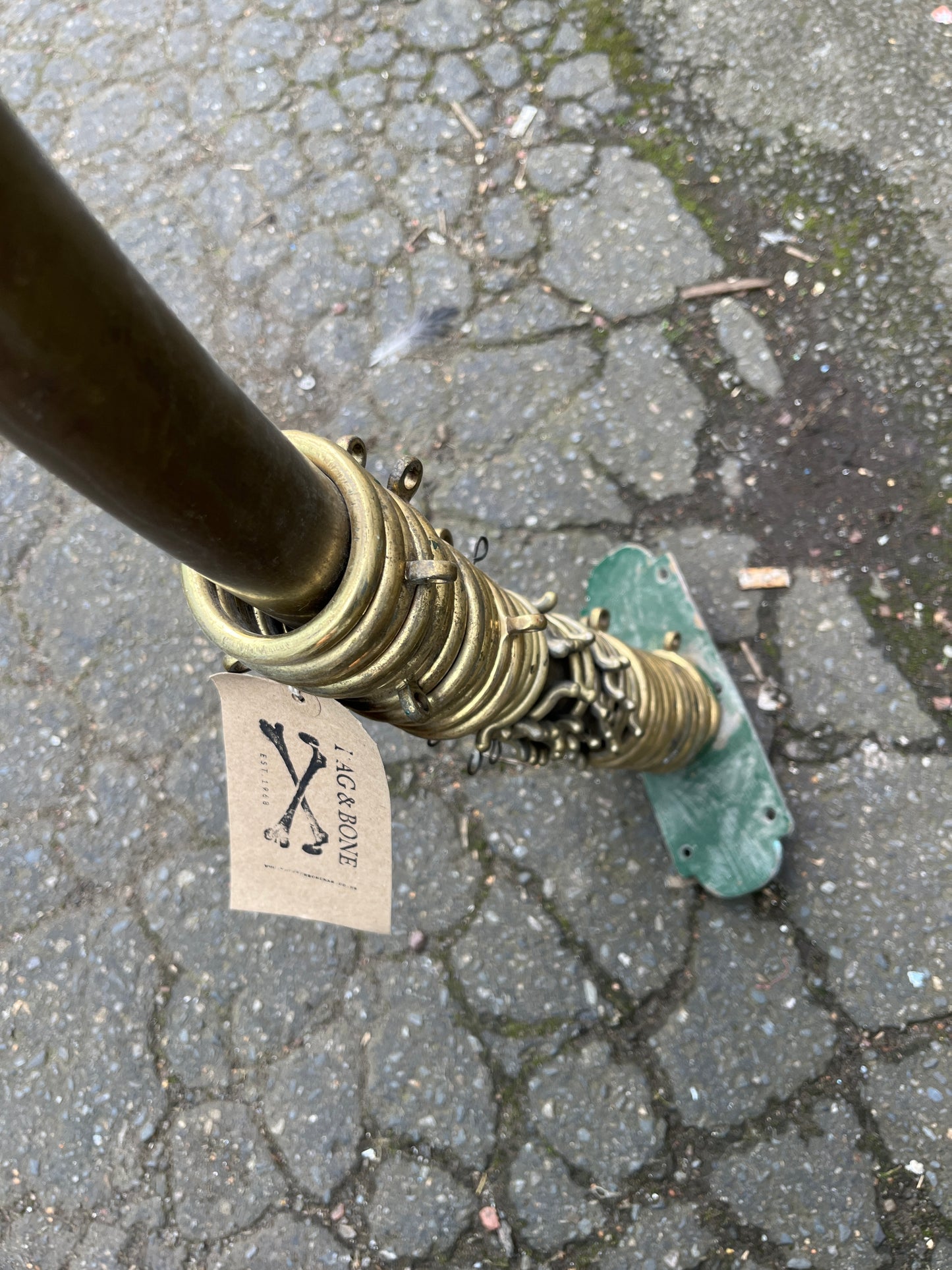Curved Victorian Brass Curtain Pole