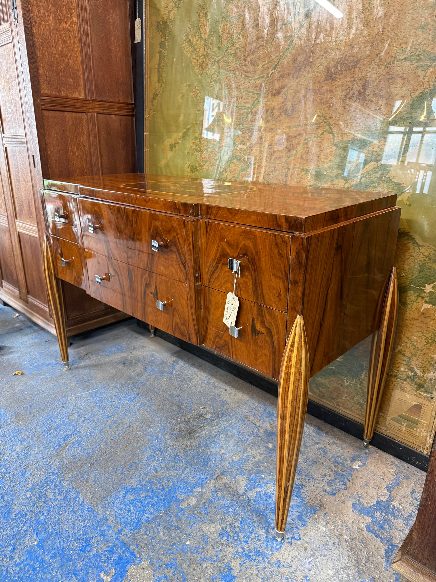 Ruhlmann Reproduction Art Deco Walnut Table