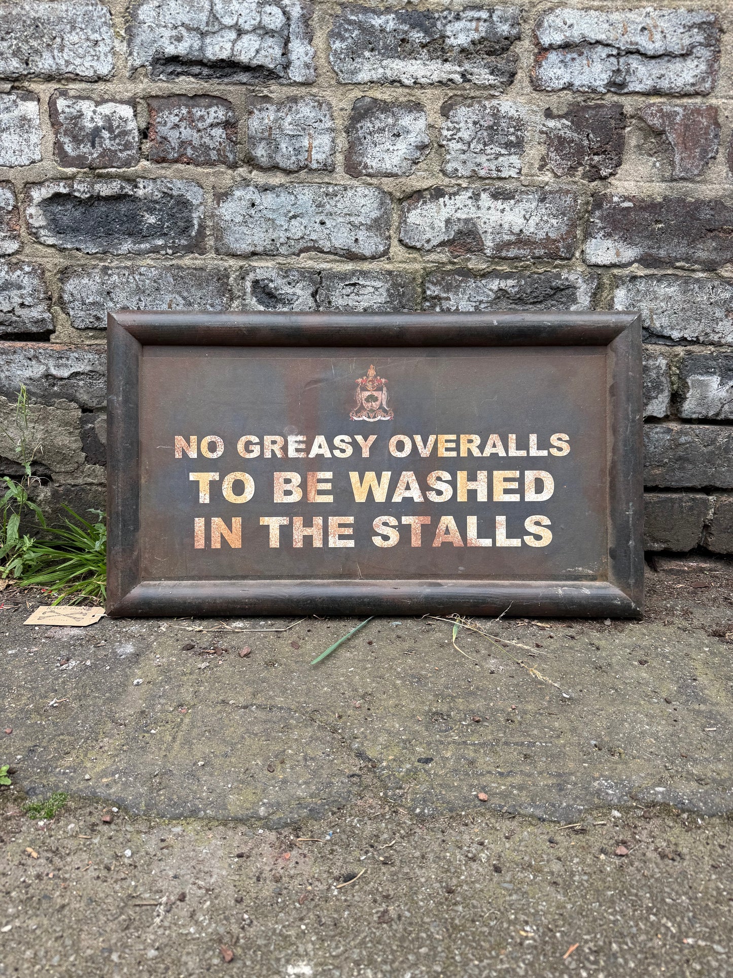'No Greasy Overalls' Sign from Film/TV Set
