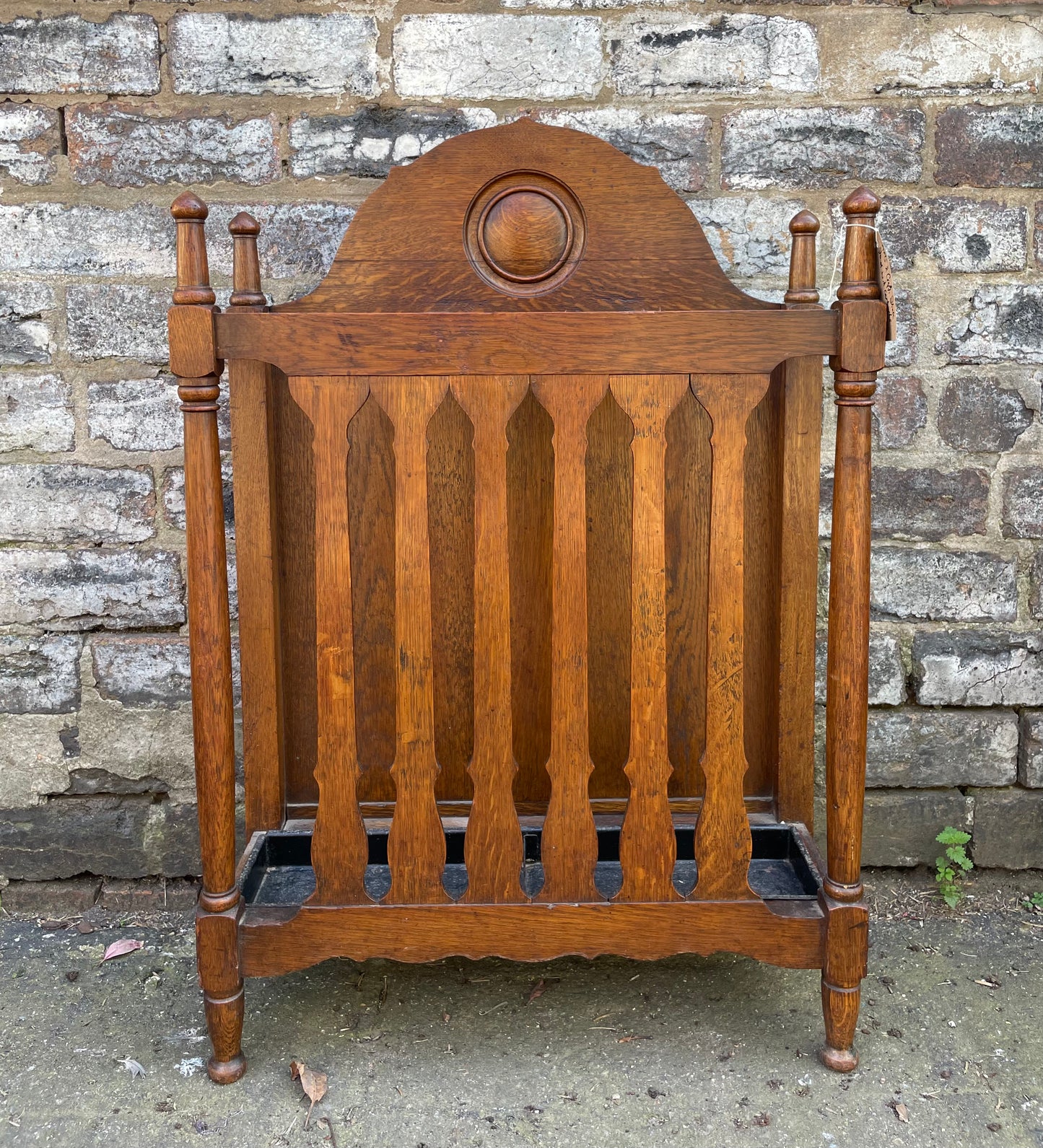 Handcrafted Oak Arts and Crafts Stick/Umbrella Stand
