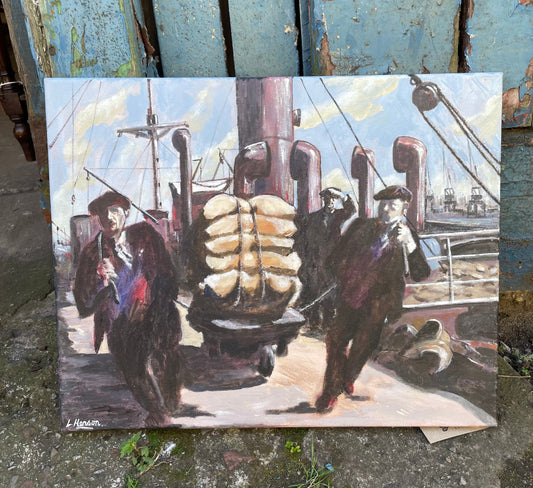 'Dockers' an original painting by Les Henson