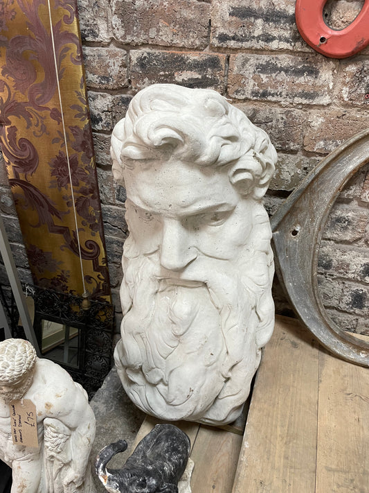 Large Lime Concrete Neptune Sculpture - Interior/Exterior Use