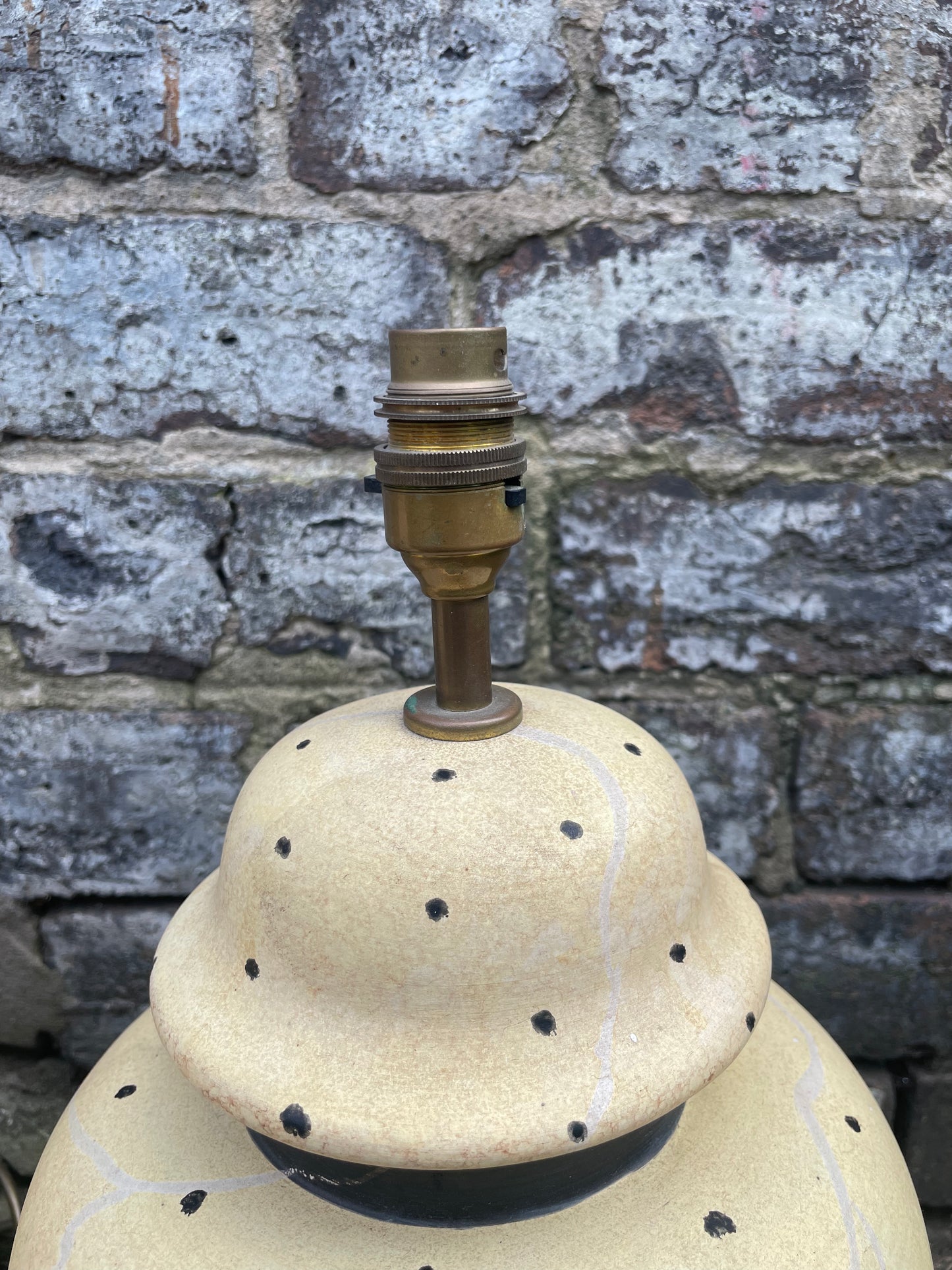Pair of Hand Painted Vintage Polka Dot Lamps