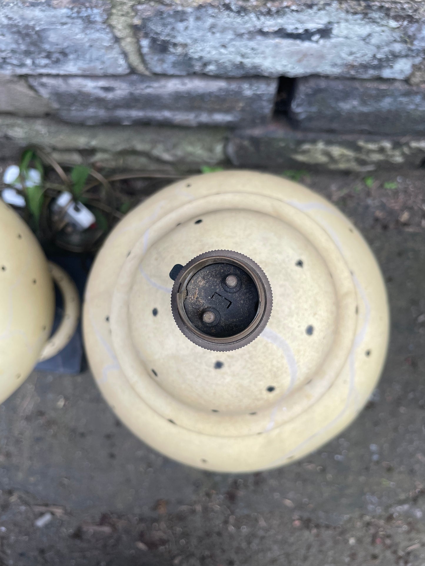 Pair of Hand Painted Vintage Polka Dot Lamps