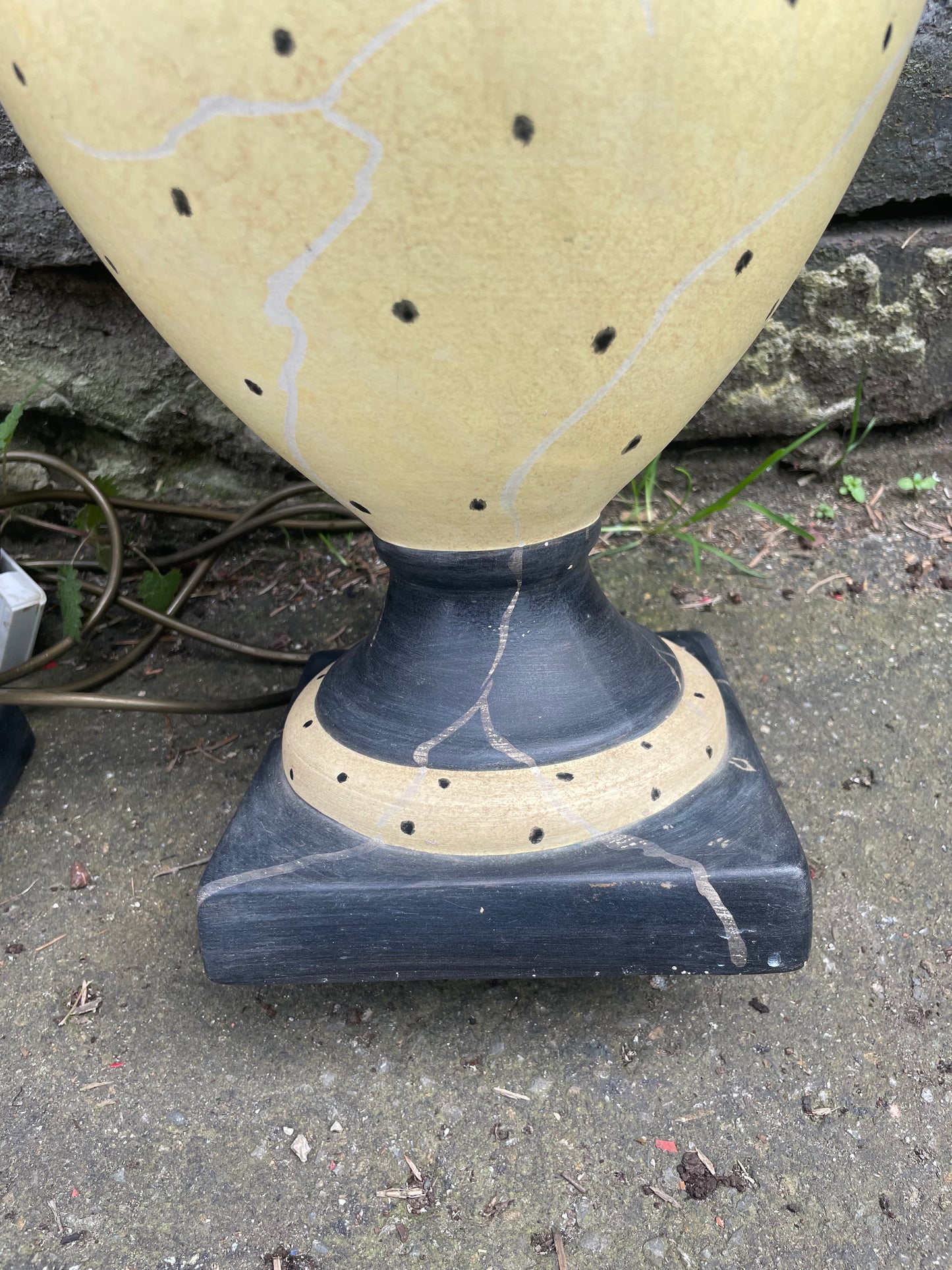 Pair of Hand Painted Vintage Polka Dot Lamps