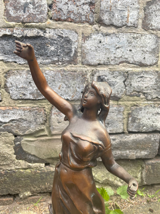 Art Nouveau Bronze Sculpture of a Classical Female Figurine