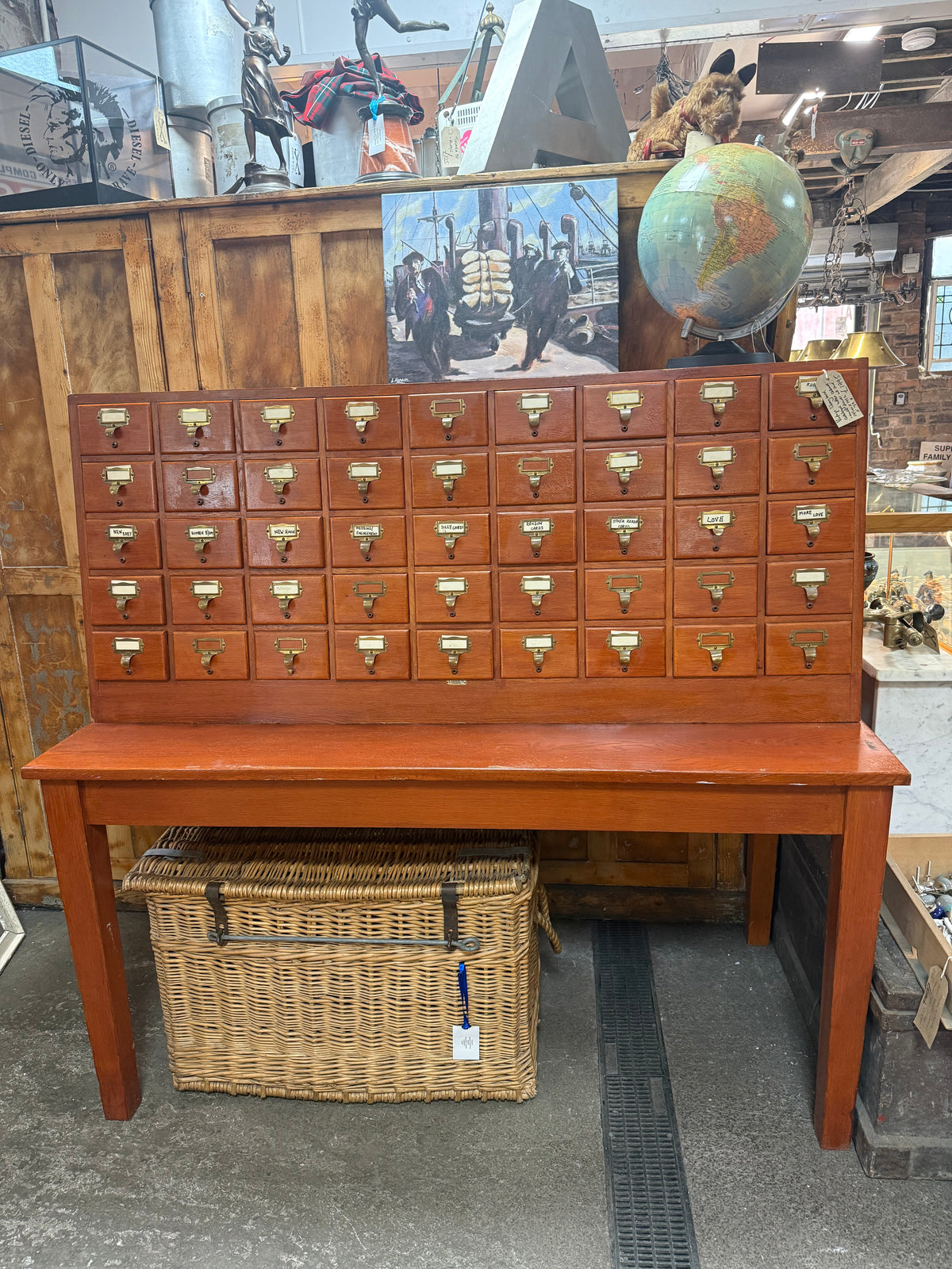 Vintage Library Card Catalogue Index Cabinet