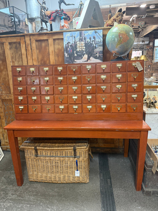 Vintage Library Card Catalogue Index Cabinet