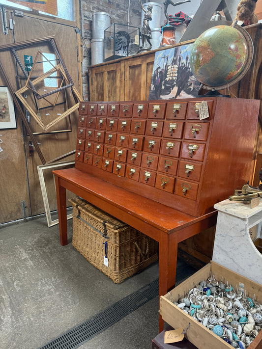 Vintage Library Card Catalogue Index Cabinet