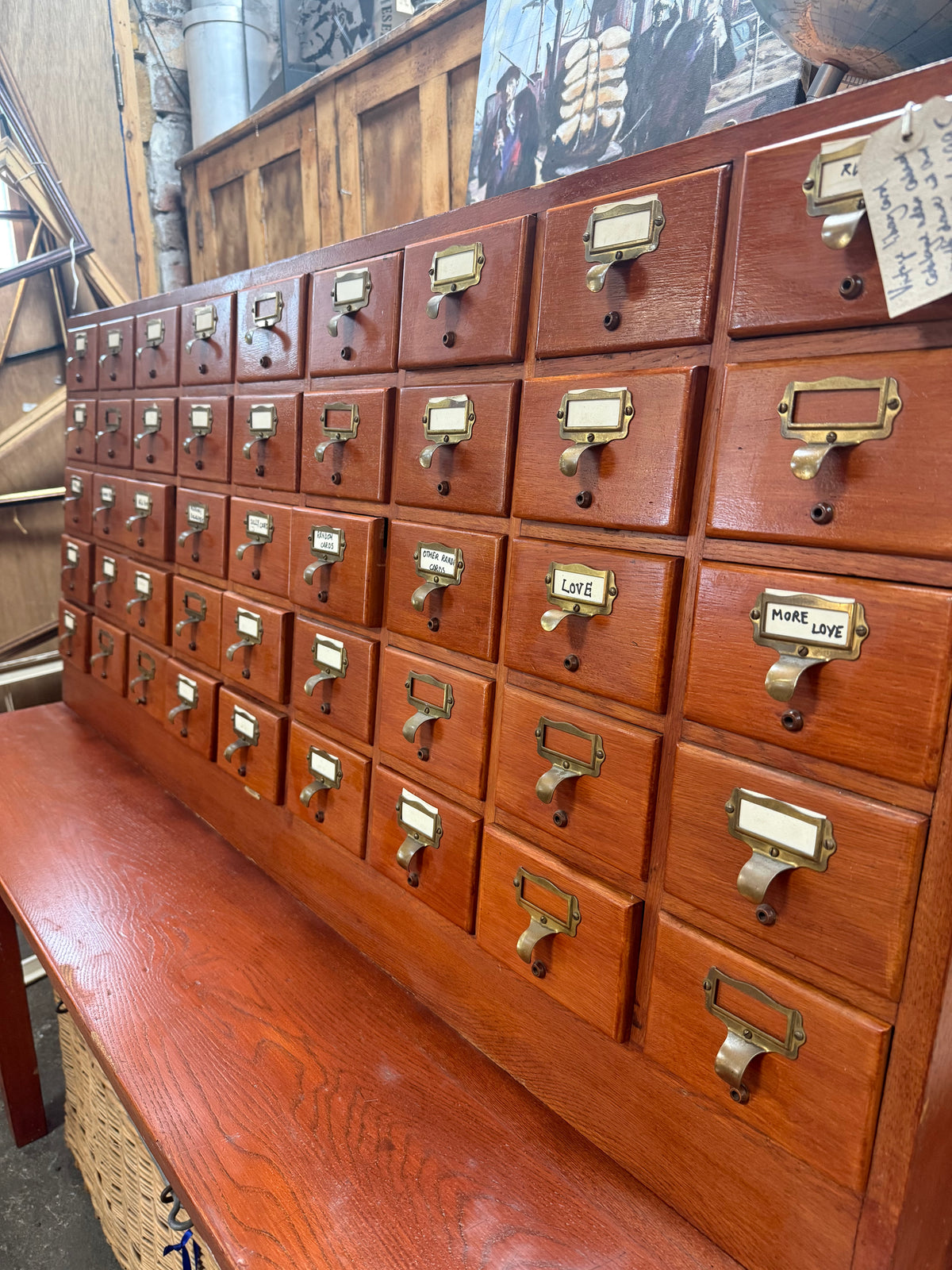 Vintage Library Card Catalogue Index Cabinet