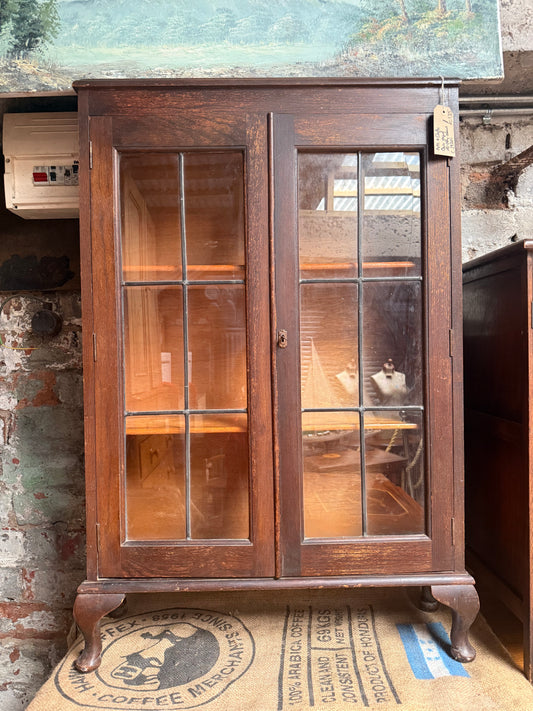 Arts and Crafts Oak Glazed Display Cabinet