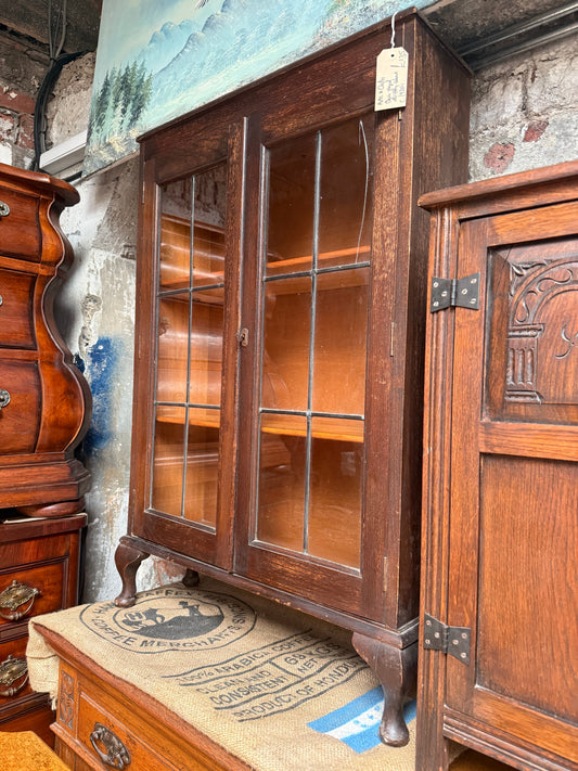 Arts and Crafts Oak Glazed Display Cabinet