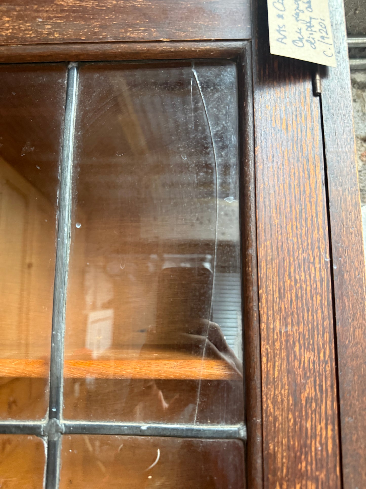Arts and Crafts Oak Glazed Display Cabinet