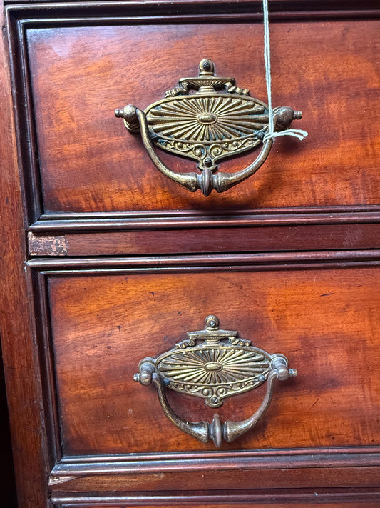 19th Century Mahogany Chest of Drawers with Brass Swing Handles