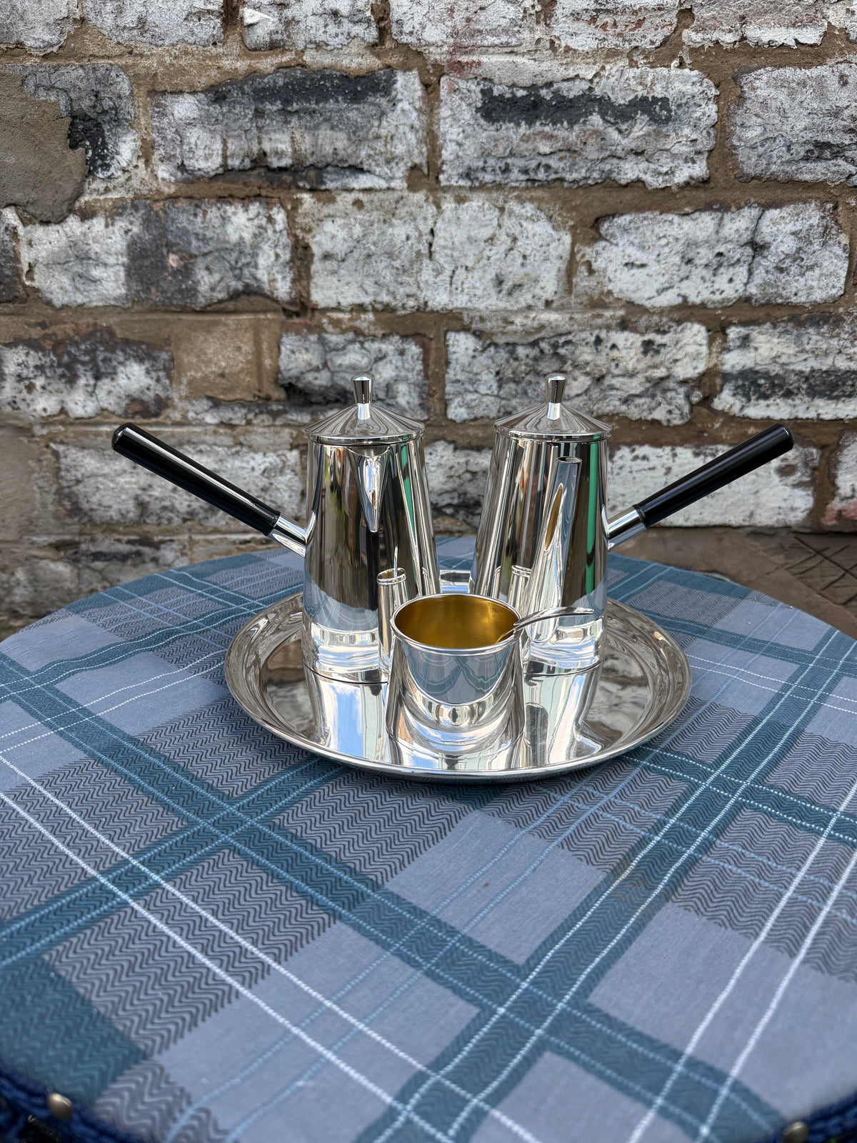 Art Deco Silver Plated Cafe Au Lait Set by Angora