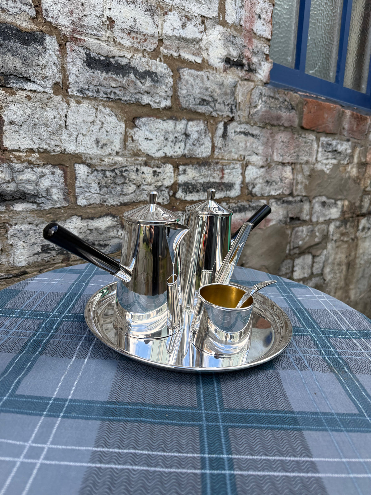Art Deco Silver Plated Cafe Au Lait Set by Angora