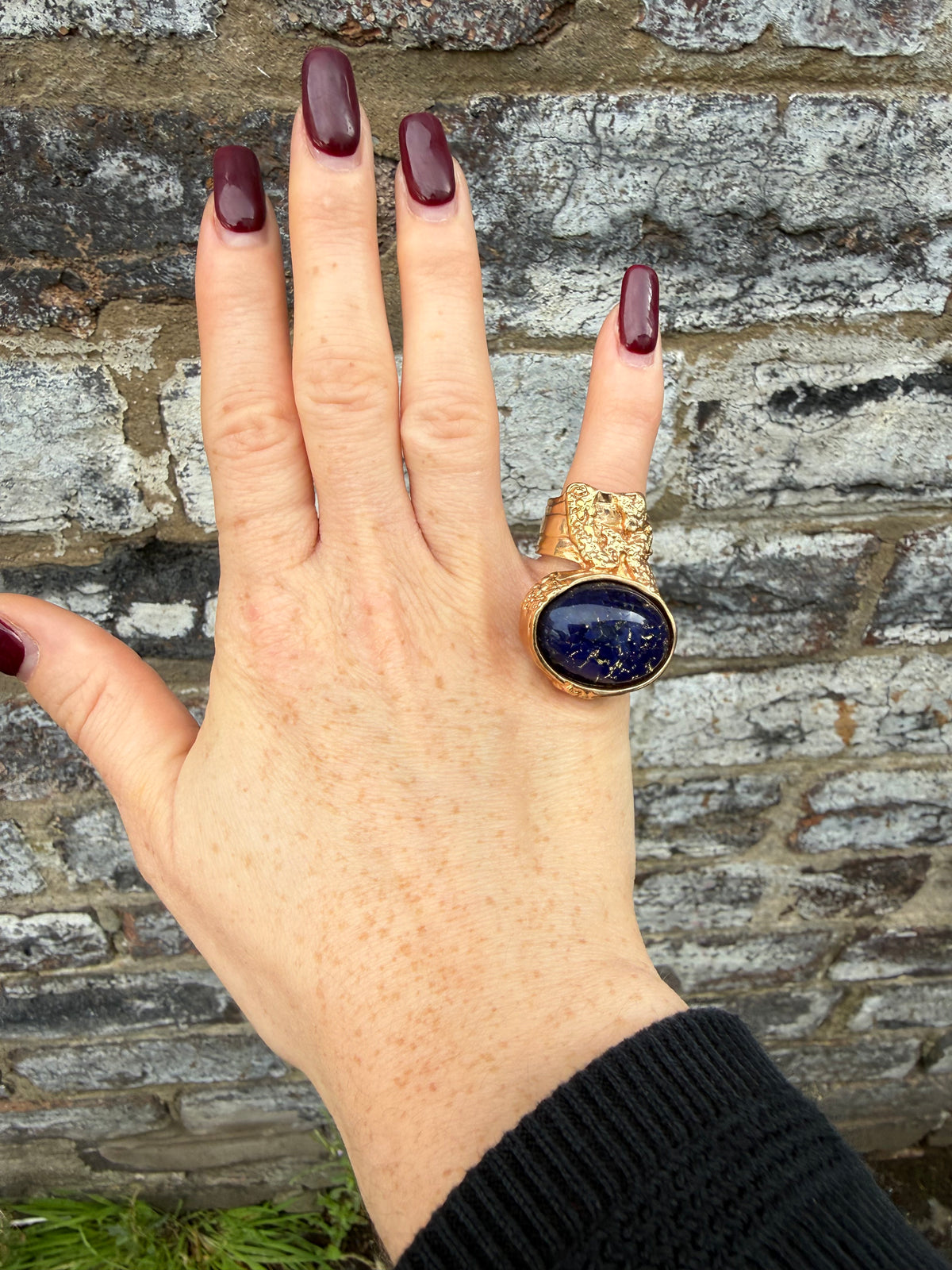 Yves Saint Laurent Gilt Cabochon Blue