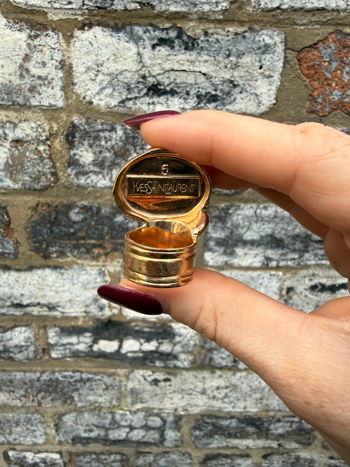 Yves Saint Laurent Gilt Cabochon Blue