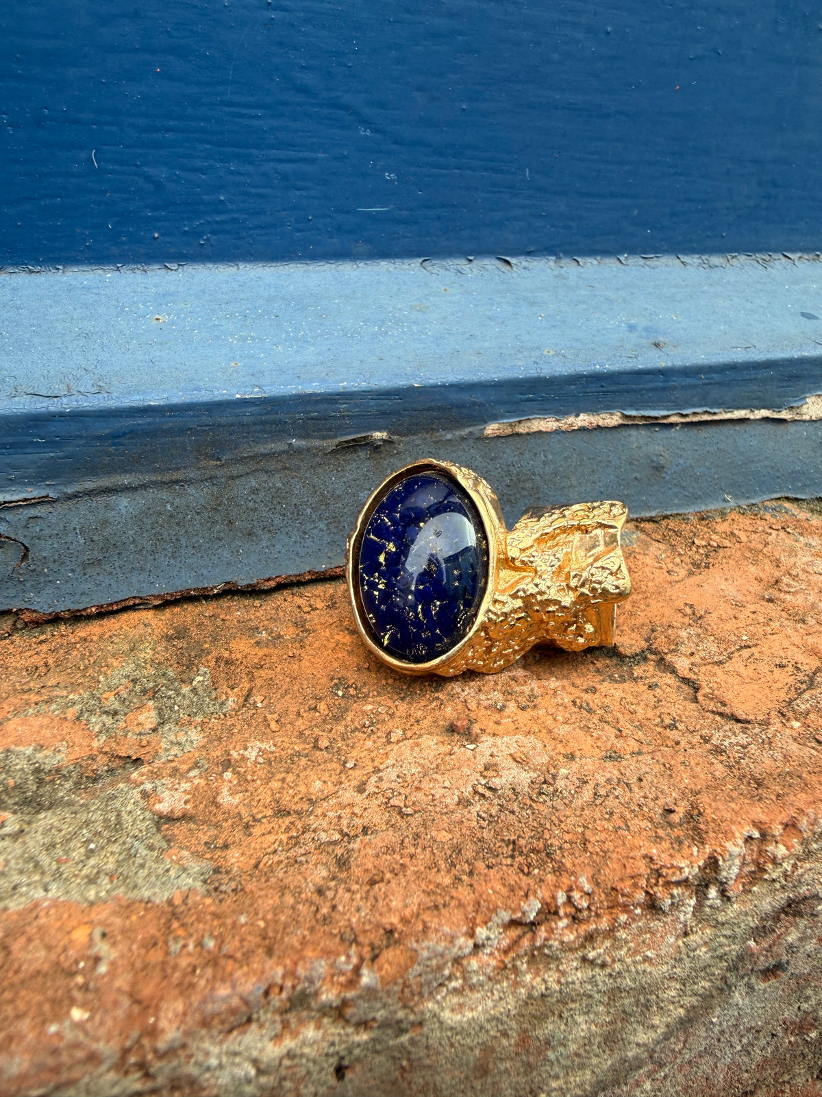 Yves Saint Laurent Gilt Cabochon Blue