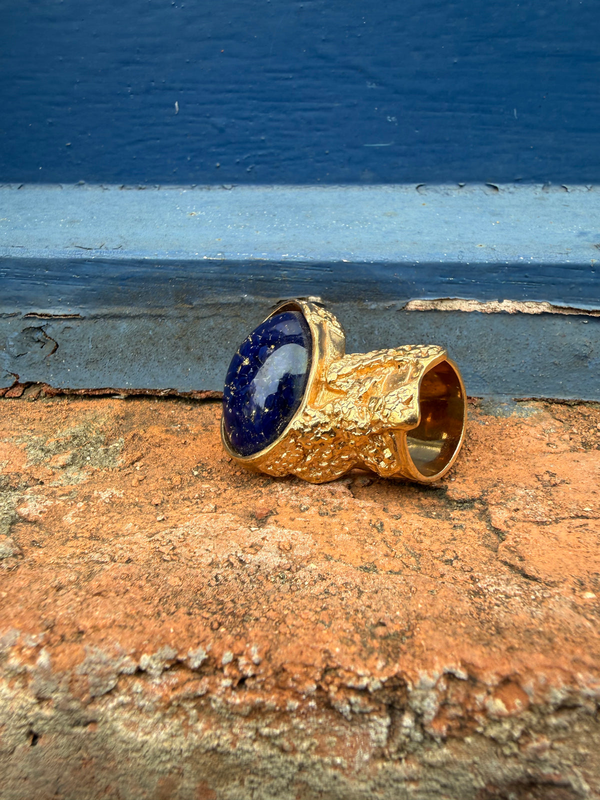 Yves Saint Laurent Gilt Cabochon Blue