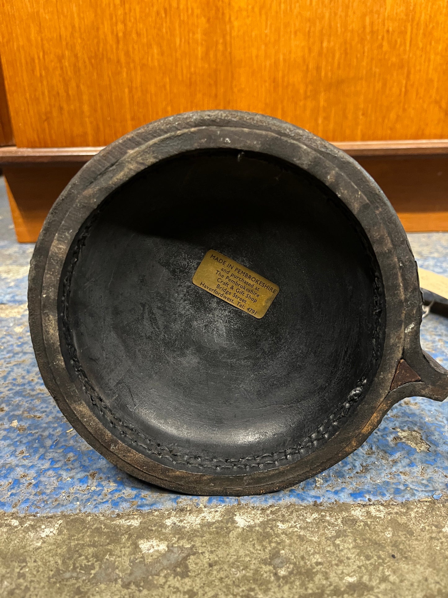 Leather stitched tankard