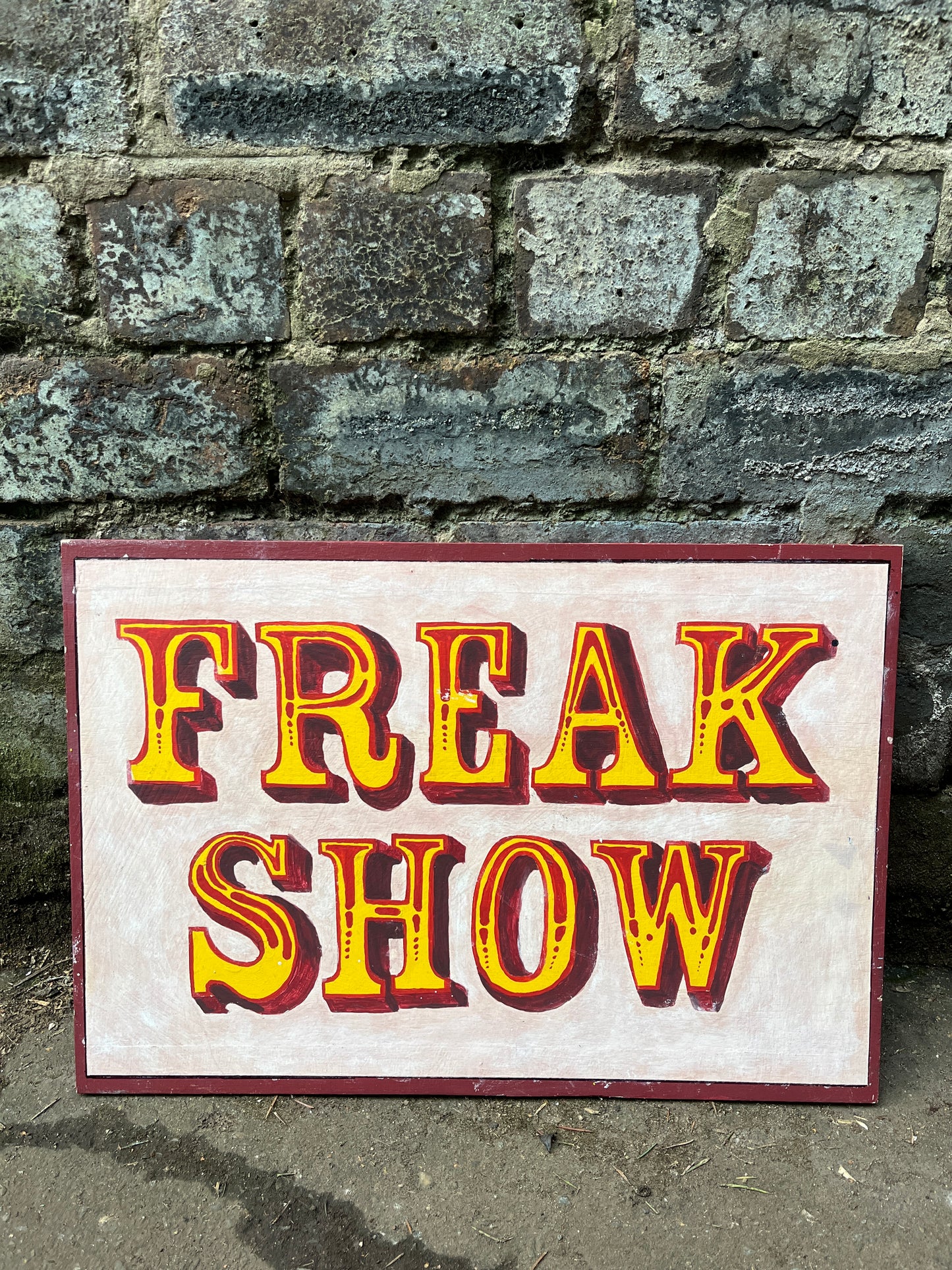 Hand Painted 'Freak Show' Wooden Sign