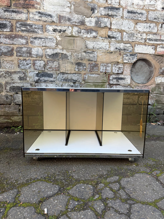 Mid Century Modular Vinyl Storage with Smoked Perspex Panels and Dividers